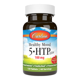 Carlson 5-HTP Elite 100 mg Chewables, 120 Tablettes packaging avant