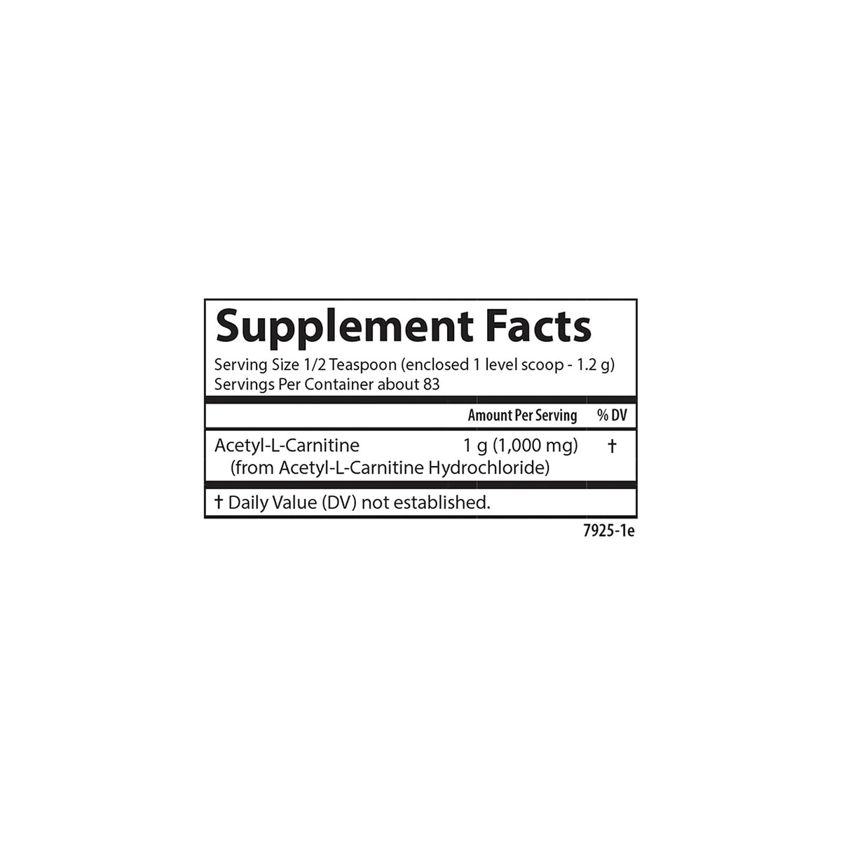Carlson Acetyl L-Carnitine Poudre 1 g 100 g en mode de vie actif