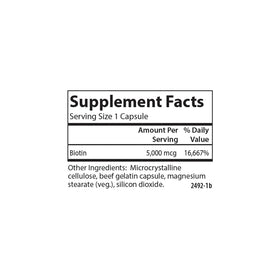 Carlson Biotin 5000 mcg capsules avec une main