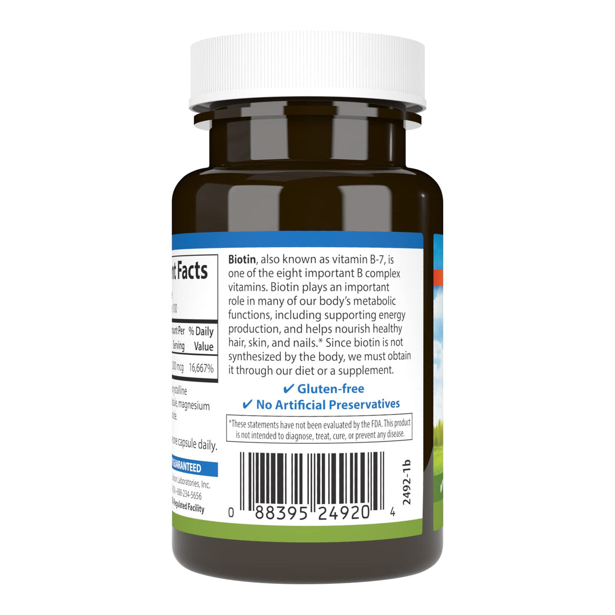 Carlson Biotin 5000 mcg capsules côté