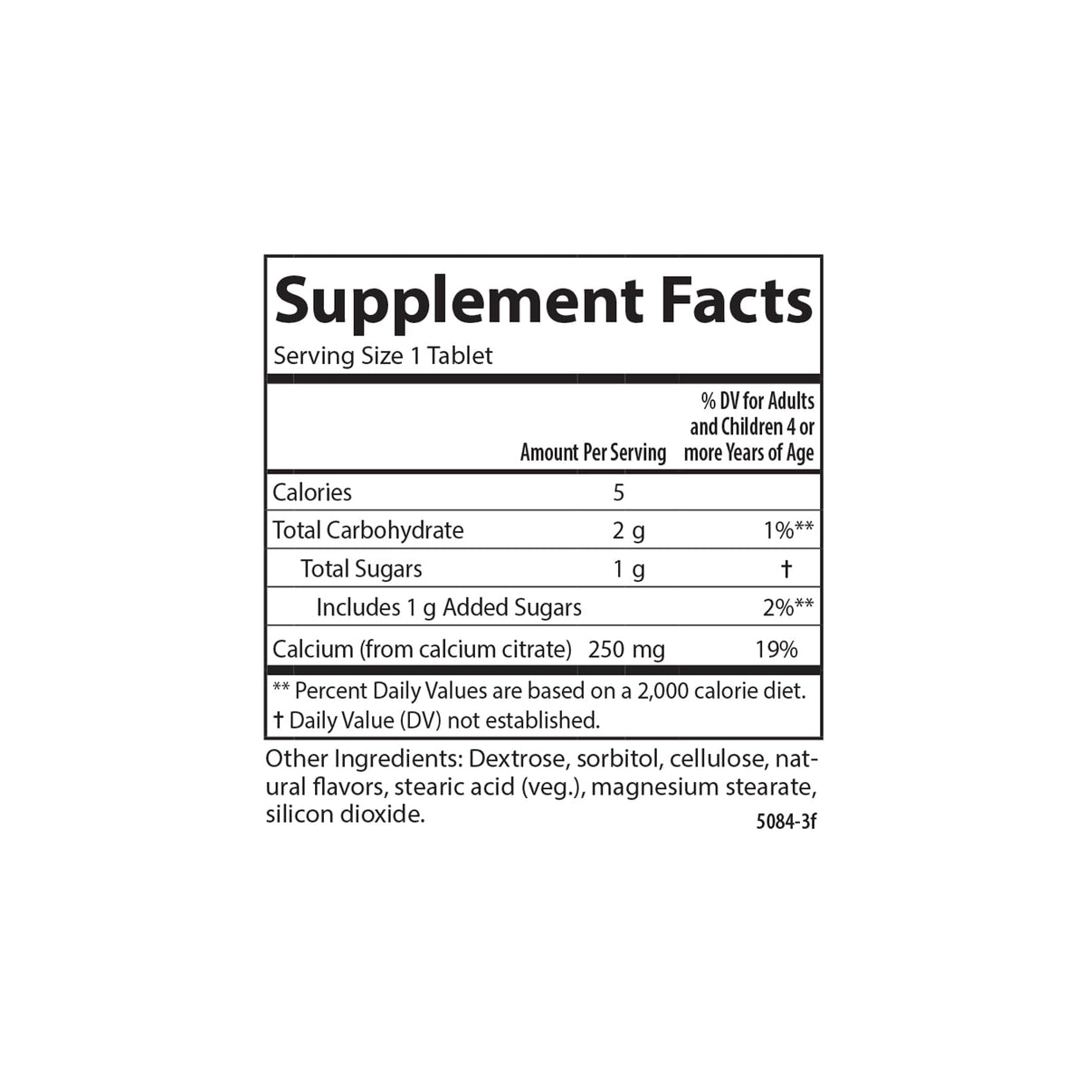 Carlson Calcium Enfant 250 mg Comprimés Mâchables Détails de l'Emballage