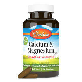 Carlson Calcium et Magnésium 200 mg devant de l'emballage