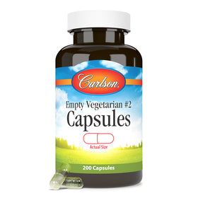 Carlson capsules vides sur une table avec des ingrédients