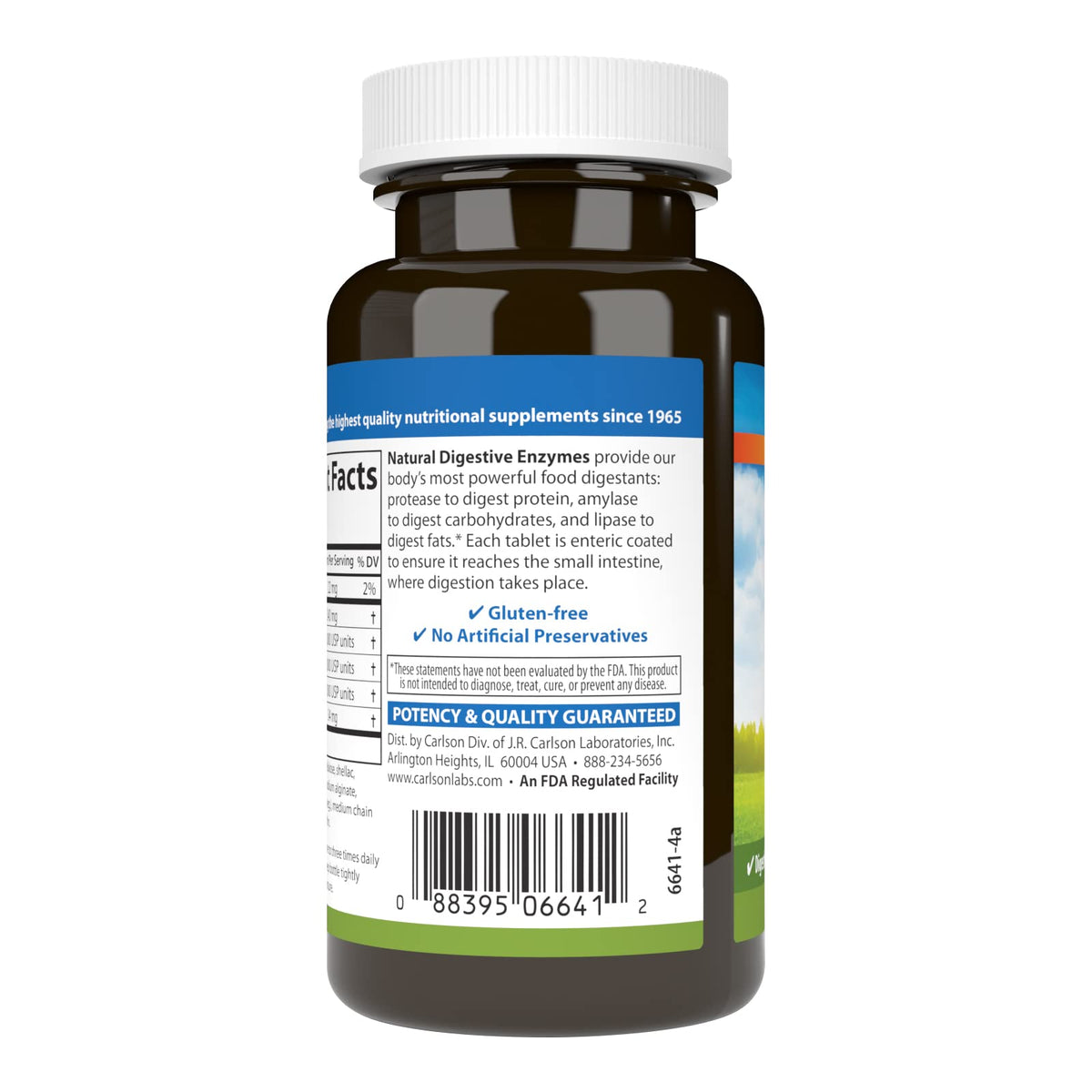 Carlson Compléments Alimentaires Enzymes daily 100 Comprimés - détails des ingrédients