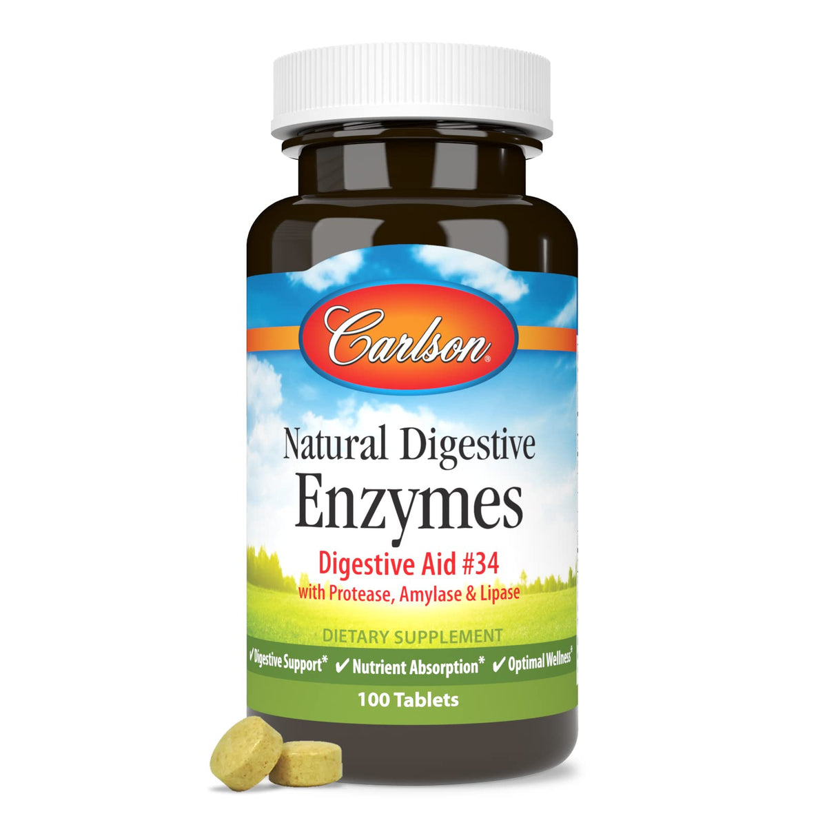 Carlson Compléments Alimentaires Enzymes daily 100 Comprimés - emballage