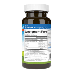 Carlson Compléments Alimentaires Enzymes daily 100 Comprimés - vue arrière