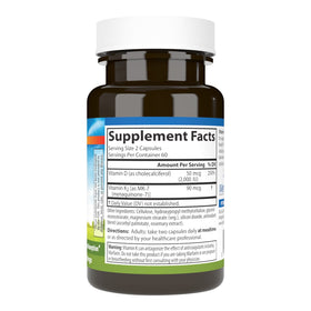 Carlson D3 + K2 50 mcg 120 Capsules avec étiquette