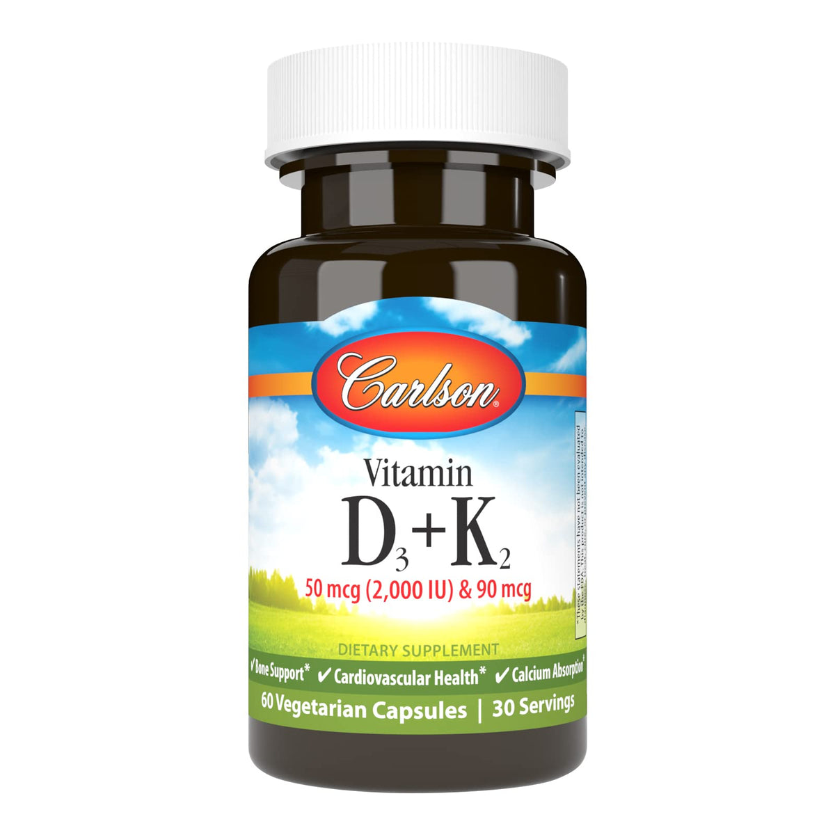 Carlson D3 + K2 60 capsules vue de face