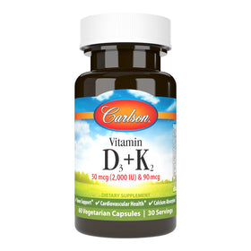 Carlson D3 + K2 60 capsules vue de face