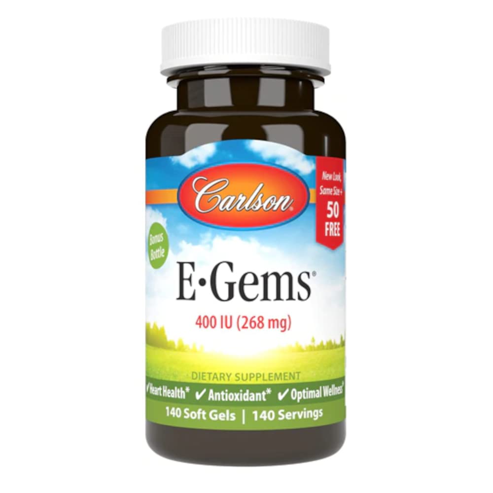 Carlson E-GEMS 400 IU 140 gélules molles vue avant