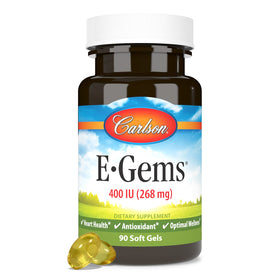 Carlson E-Gems 400 IU Vitamine E gélules molles avec une main