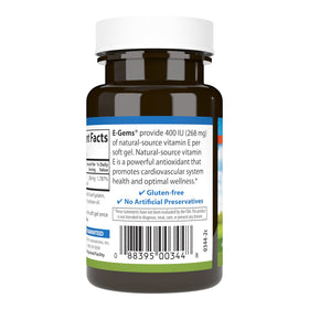 Carlson E-Gems 400 IU Vitamine E gélules molles près de l'open cap