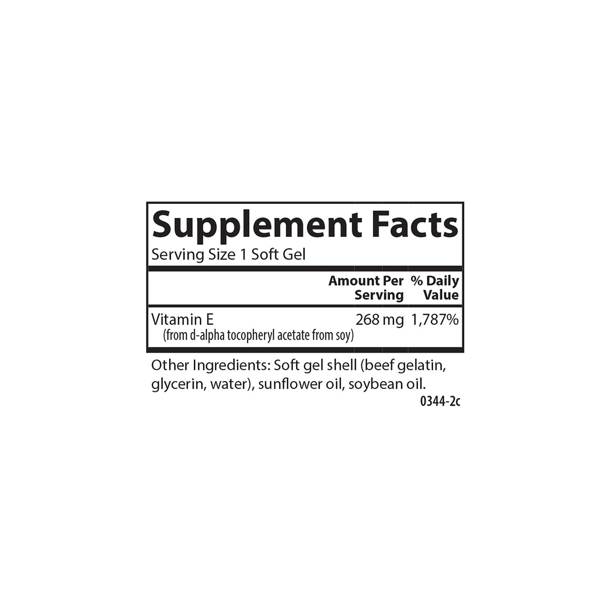 Carlson E-Gems 400 IU Vitamine E gélules molles sur une table