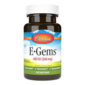 Carlson E-Gems 400 IU Vitamine E gélules molles vue de face
