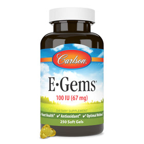 Carlson E-Gems gélules molles de vitamine E 100 IU, vue de face