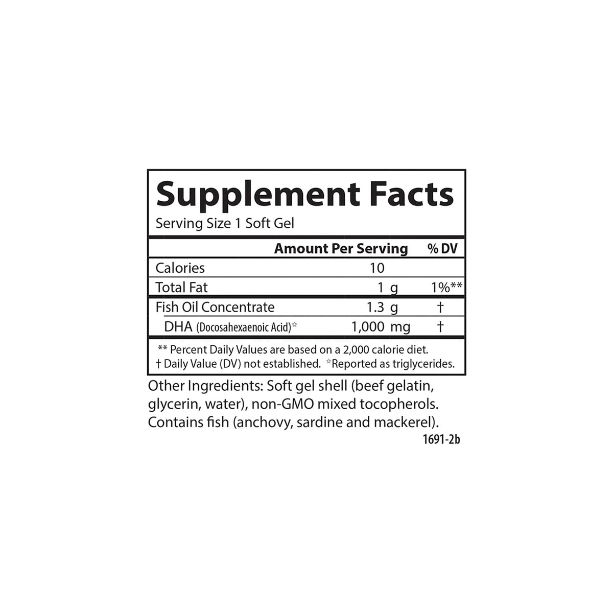 Carlson Elite DHA Gems 1000 mg, étiquette de la bouteille