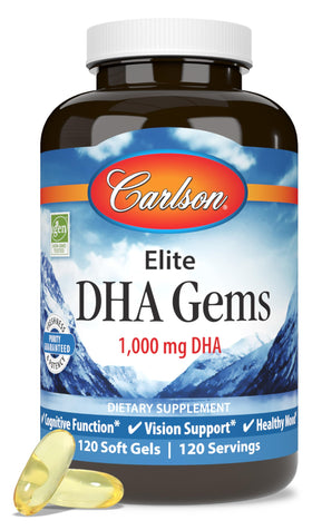 Carlson Elite DHA Gems 1000 mg gélule molle vue avant