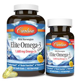 Carlson Elite Omega-3 Gems 1600 mg boite vue de face