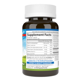 Carlson Fer 28 mg 180 Capsules détails de l'étiquette