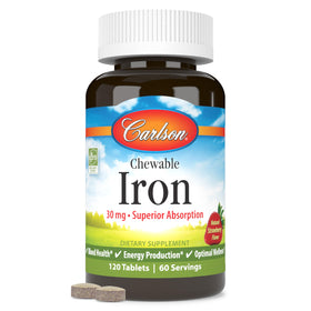 Carlson Fer à Mâcher 30 mg 120 Comprimés vue de face