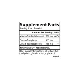 Carlson Gamma E-Gems 465 mg gélules douces sur fond blanc