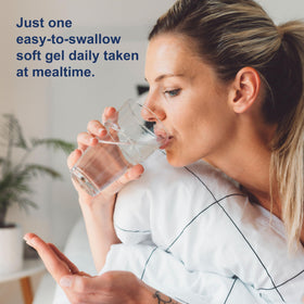 Carlson Gels de Magnésium 400 mg, gélules molles avec un verre d'eau