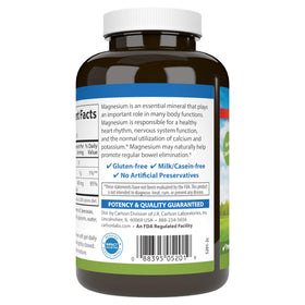 Carlson Gels de Magnésium 400 mg, vue de l'arrière de l'emballage
