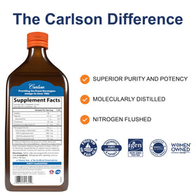 Carlson Huile de Poisson 1600 mg 500 mL étiquette et informations