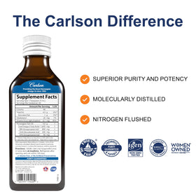 Carlson huile de poisson 200 mL cuillère doseuse avec liquide