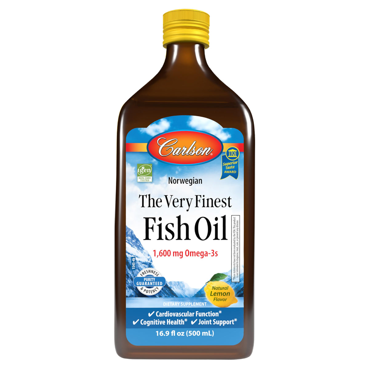 Carlson Huile de Poisson 500 mL vue avant avec étiquette