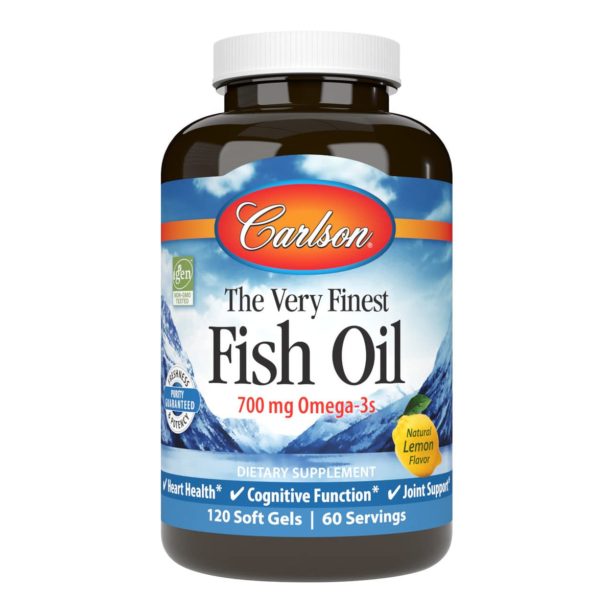Carlson Huile de Poisson 700 mg Oméga-3 Citron gélules en emballage
