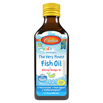 Carlson Huile de Poisson pour Enfants 800 mg citron bouteille vue avant