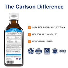 Carlson Huile de Poisson pour Enfants 800 mg étiquette et détails