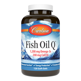 Carlson Huile de Poisson Q 1200 mg Omega-3s 200 mg CoQ10 avant