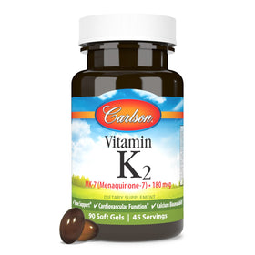 Carlson K2 MK-7 180 mcg gélules douces dans leur emballage