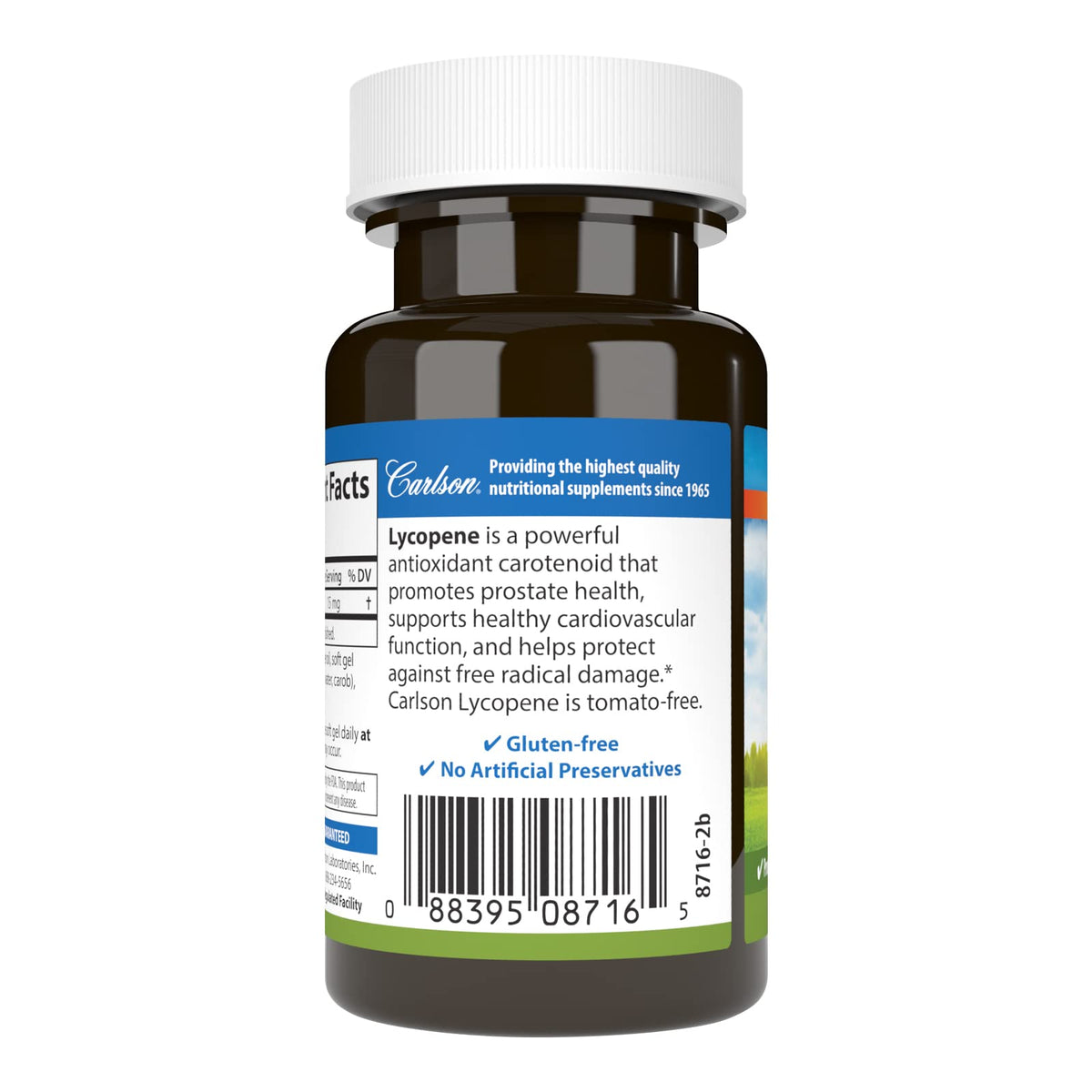 Carlson Lycopène 15 mg, bouteille ouverte avec gélules