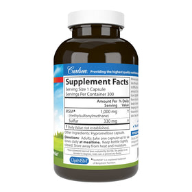 Carlson M-S-M Soufre 1000 mg 300 capsules, emballage