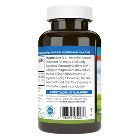 Carlson Magnésium 350 mg capsules with ingredients list