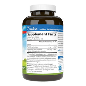 Carlson Magnésium Chélaté Glycinate 200 mg comprimés dans leur emballage