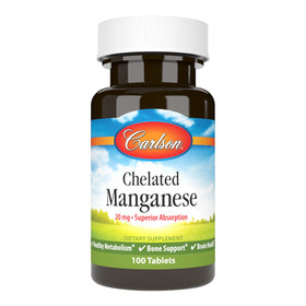 Carlson Manganèse Chélaté 20 mg 100 comprimés, vue de face