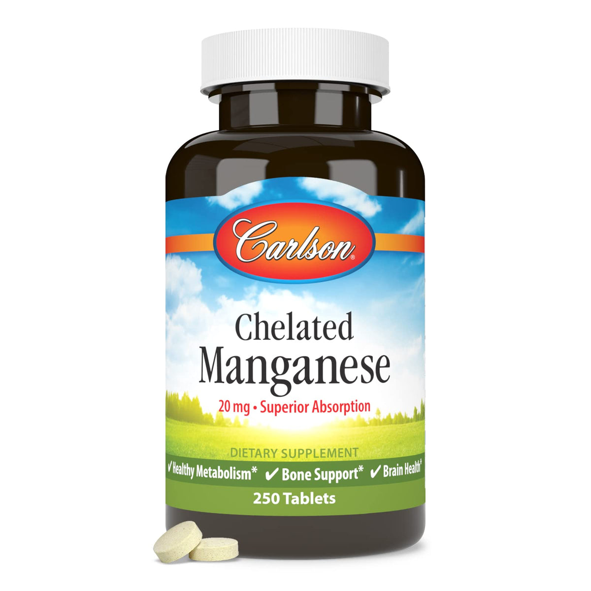Carlson Manganèse Chélaté 20 mg comprimés avec dosage