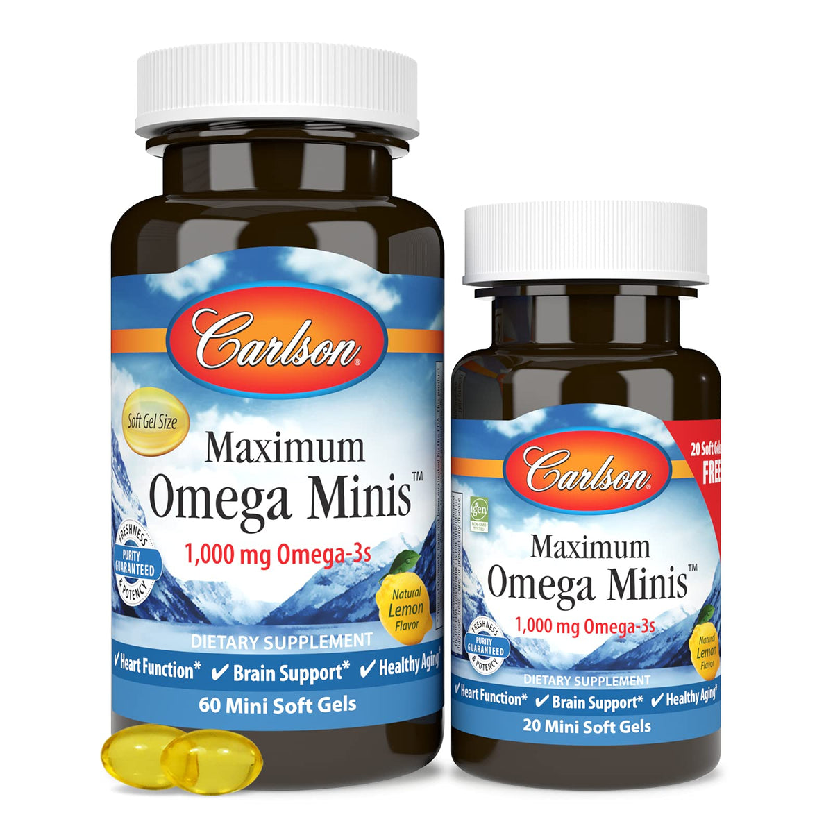 Carlson Maximum Omega Minis 1000 mg gélules mini en main