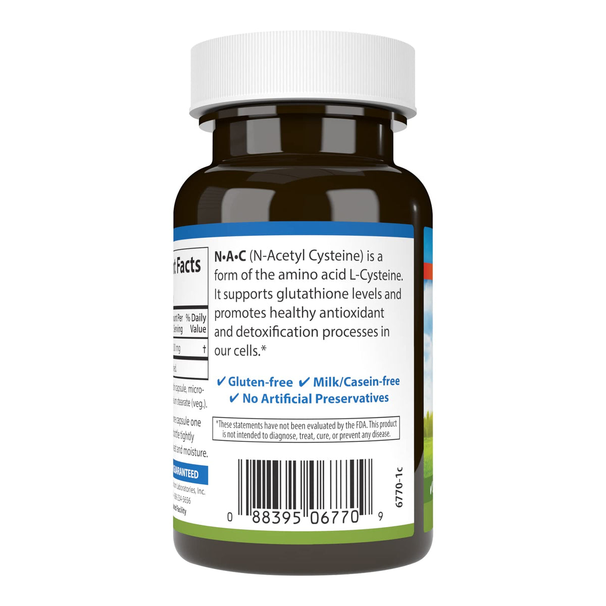Carlson NAC N-Acétyl Cystéine 500 mg gélules végétariennes avec étiquette