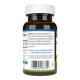 Carlson NAC N-Acétyl Cystéine 500 mg gélules végétariennes avec étiquette
