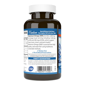 Carlson Omega-3 2000 mg capsules molles au citron, vue arrière