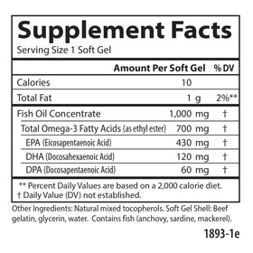 Carlson Omega-3 700 mg gélules souples en main