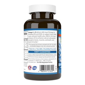 Carlson Omega-3 + D gélules sur fond blanc