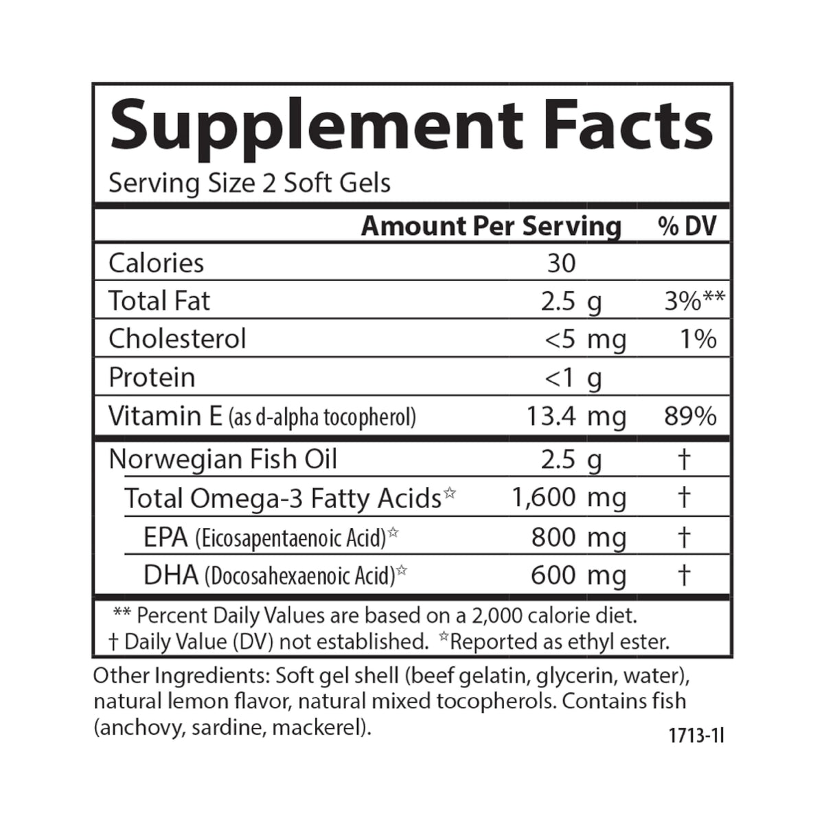 Carlson Omega-3 Gems 1600 mg, échantillon de gélules sur fond blanc