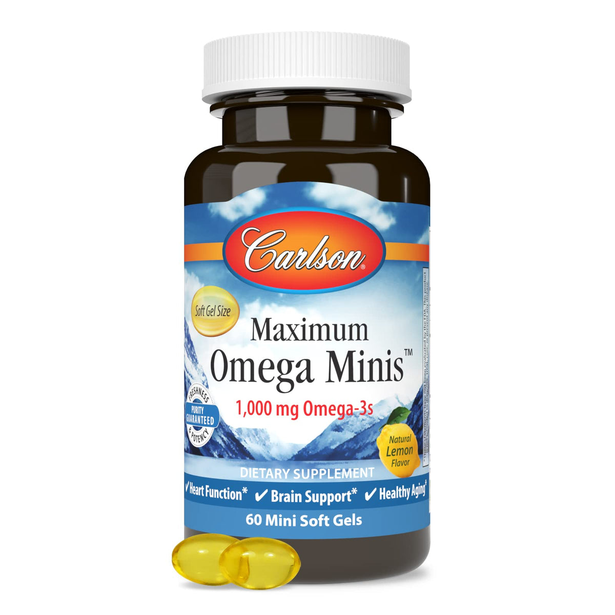 Carlson Omega-3 Minis gélules molles vue de dessus