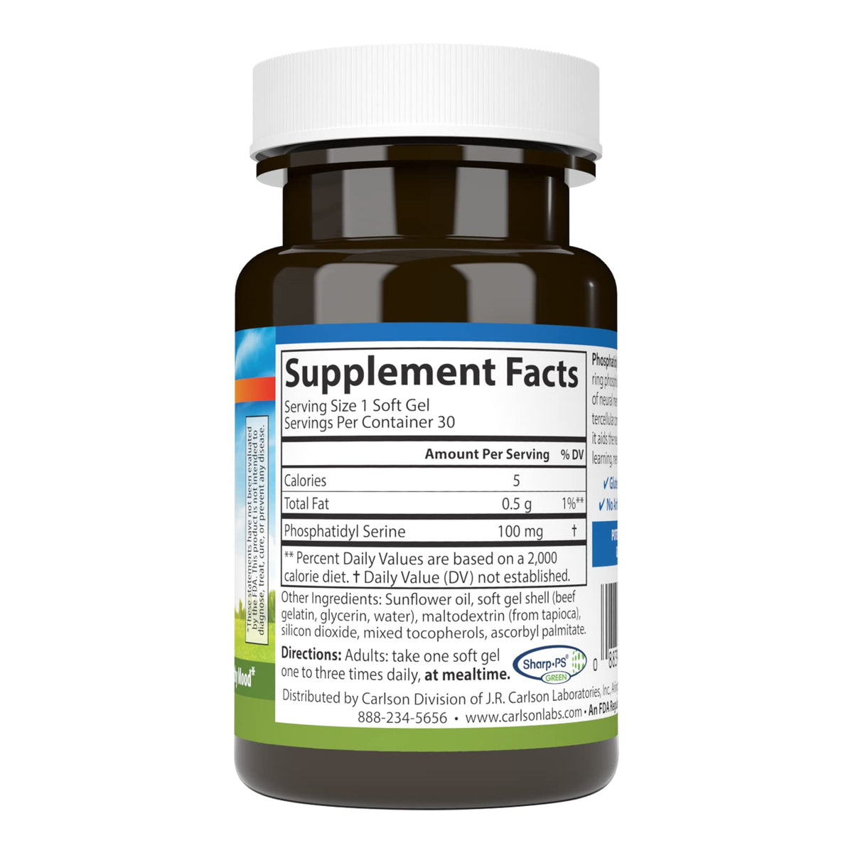 Carlson Phosphatidyl Serine boîte avec 30 gélules molles